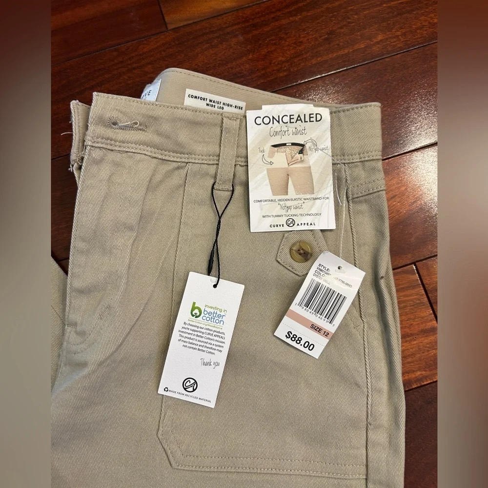 NWT-Curve Appeal Concealed comfort waist wide Leg Pants size 12 - Picture 4 of 7
